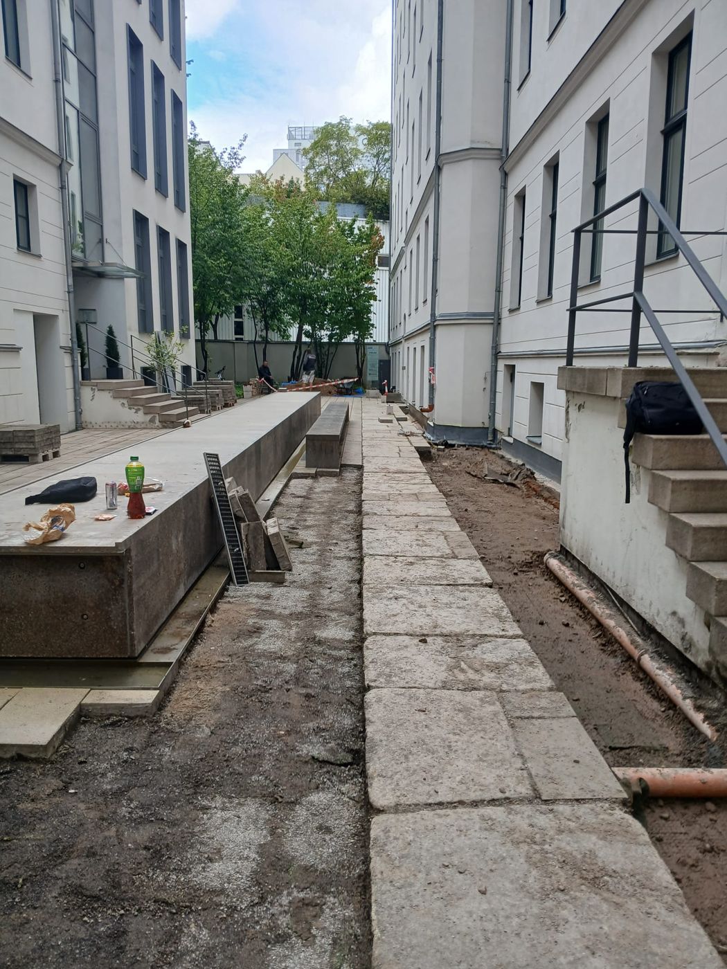 Innenhof während der Neuverlegung